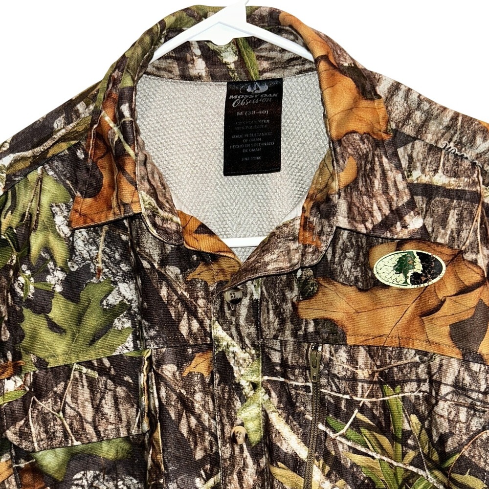 Mossy Oak Obsession Hunting Shirt Medium Mens Camo Ventilated Button Down Pocket
